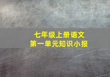 七年级上册语文第一单元知识小报