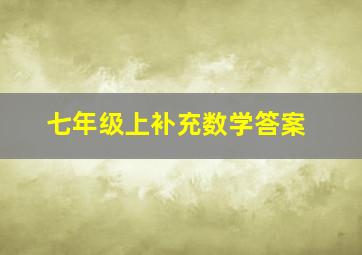 七年级上补充数学答案