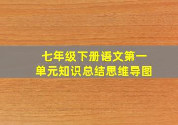 七年级下册语文第一单元知识总结思维导图