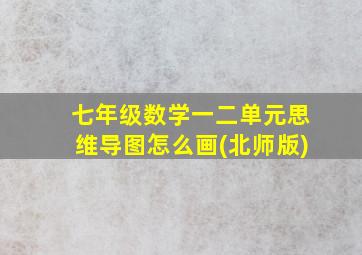 七年级数学一二单元思维导图怎么画(北师版)