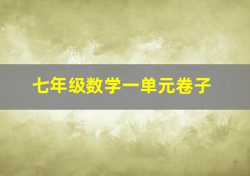 七年级数学一单元卷子