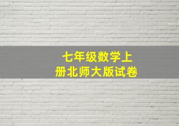 七年级数学上册北师大版试卷