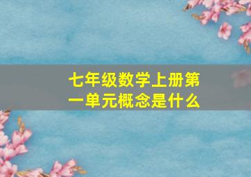 七年级数学上册第一单元概念是什么