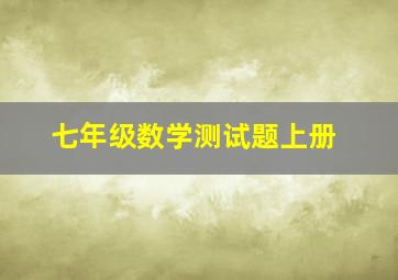 七年级数学测试题上册