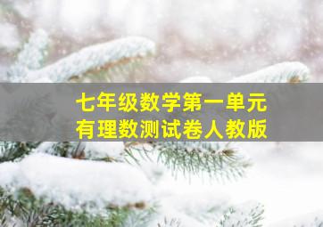 七年级数学第一单元有理数测试卷人教版