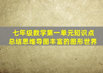 七年级数学第一单元知识点总结思维导图丰富的图形世界