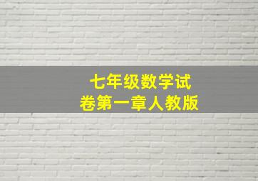 七年级数学试卷第一章人教版