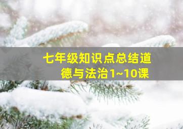 七年级知识点总结道德与法治1~10课