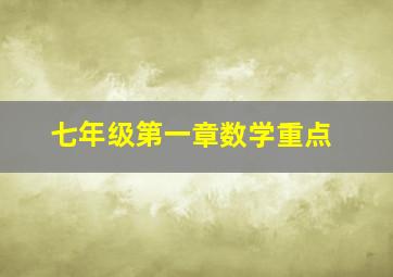 七年级第一章数学重点