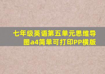 七年级英语第五单元思维导图a4简单可打印PP横版