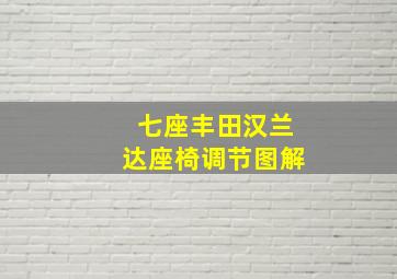 七座丰田汉兰达座椅调节图解