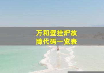 万和壁挂炉故障代码一览表