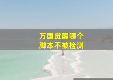 万国觉醒哪个脚本不被检测