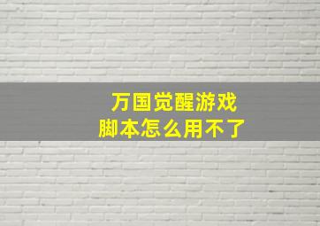 万国觉醒游戏脚本怎么用不了