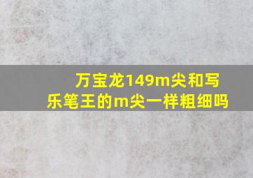 万宝龙149m尖和写乐笔王的m尖一样粗细吗