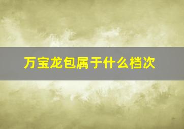 万宝龙包属于什么档次