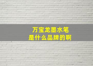 万宝龙墨水笔是什么品牌的啊