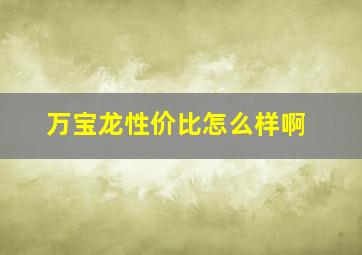 万宝龙性价比怎么样啊