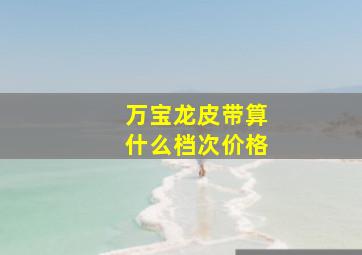 万宝龙皮带算什么档次价格