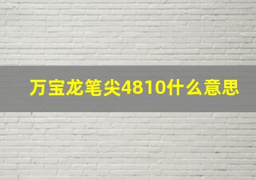 万宝龙笔尖4810什么意思