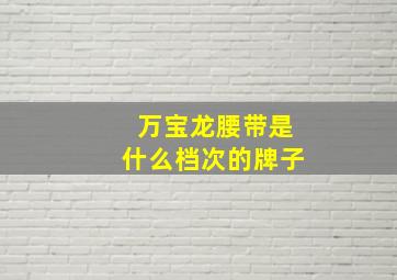 万宝龙腰带是什么档次的牌子