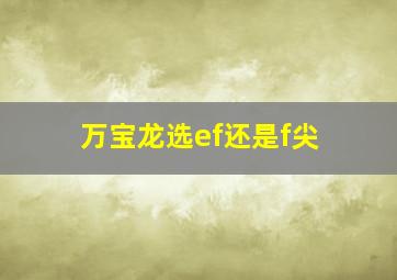 万宝龙选ef还是f尖