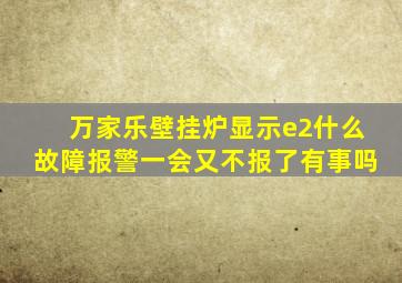 万家乐壁挂炉显示e2什么故障报警一会又不报了有事吗