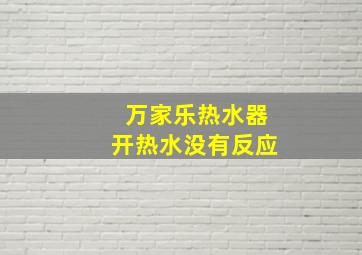 万家乐热水器开热水没有反应