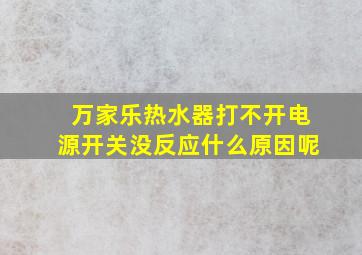 万家乐热水器打不开电源开关没反应什么原因呢