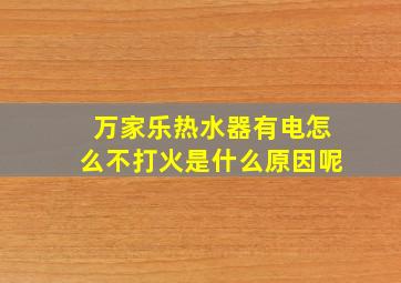 万家乐热水器有电怎么不打火是什么原因呢