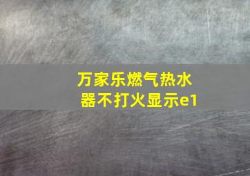 万家乐燃气热水器不打火显示e1