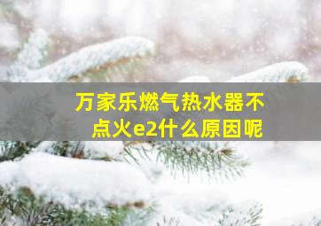 万家乐燃气热水器不点火e2什么原因呢