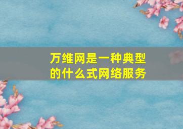 万维网是一种典型的什么式网络服务