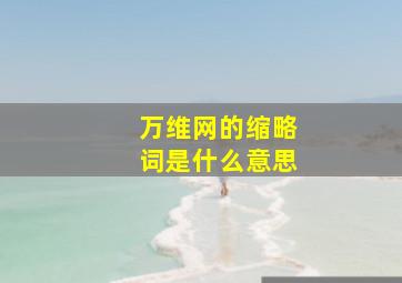 万维网的缩略词是什么意思