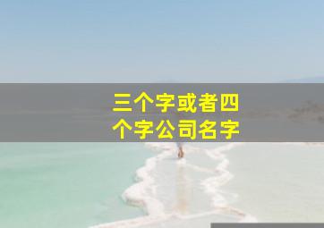 三个字或者四个字公司名字