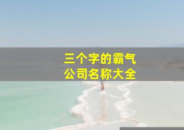 三个字的霸气公司名称大全