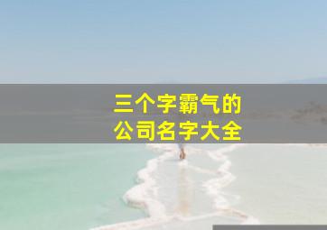 三个字霸气的公司名字大全