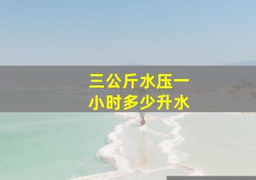 三公斤水压一小时多少升水