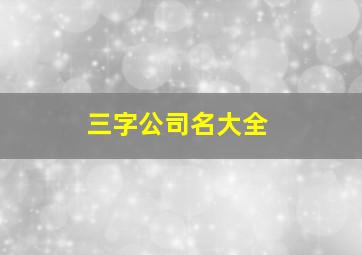 三字公司名大全