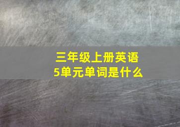 三年级上册英语5单元单词是什么