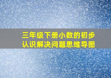 三年级下册小数的初步认识解决问题思维导图