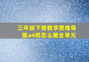 三年级下册数学思维导图a4纸怎么画全单元