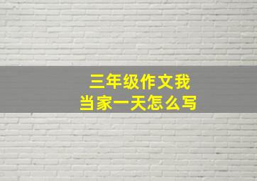 三年级作文我当家一天怎么写