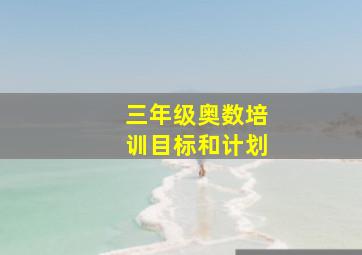 三年级奥数培训目标和计划