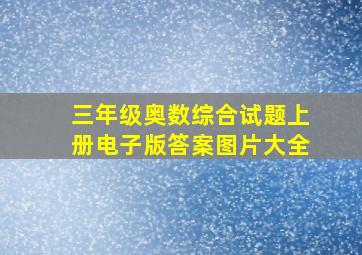 三年级奥数综合试题上册电子版答案图片大全