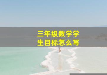 三年级数学学生目标怎么写