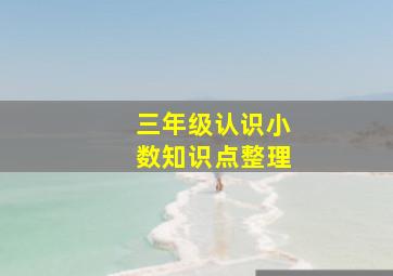 三年级认识小数知识点整理