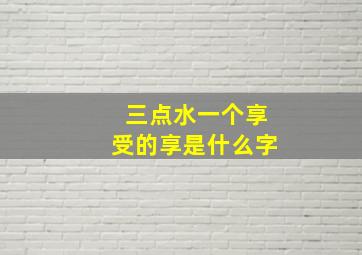 三点水一个享受的享是什么字