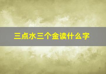 三点水三个金读什么字