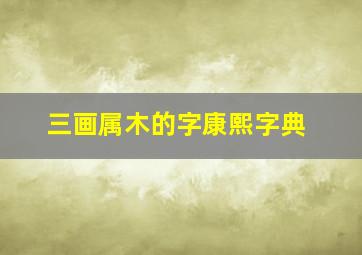 三画属木的字康熙字典